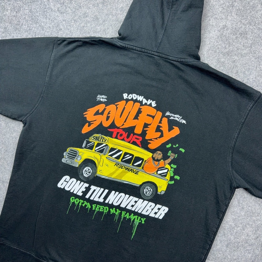 Rod Wave Hoodie Mens 2XL‎ Black Official SoulFly Tour Merch Independent 2021 Rap